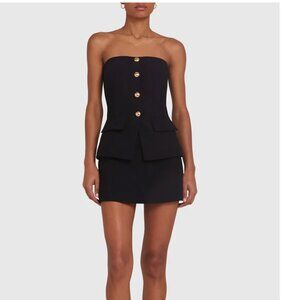 Amanda Uprichard - Yadira Skort Romper - Black